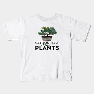 Plants Leaf Garden Vase Design Kids T-Shirt